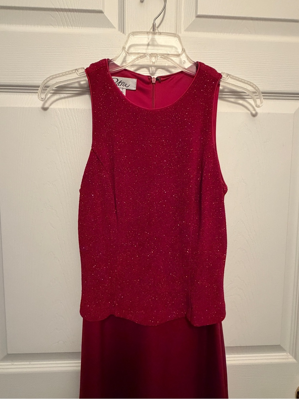Patra Glittered Red Sleeveless Formal Dress